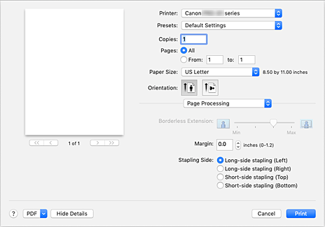 figure:Page Processing in the Print dialog